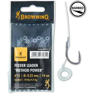 Lot von 6 Stück Vorfächern Browning Feeder Leader Method Power Pellet image-0