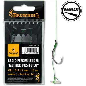 3 peças de líder court Browning Braid Feeder Leader Method Push Stop image-0