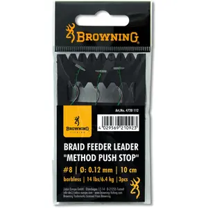 3 peças de líder court Browning Braid Feeder Leader Method Push Stop image-1