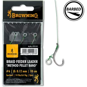 Lot of 3 pieces of leaders court Browning Braid Feeder Leader Method Pellet Band image-0