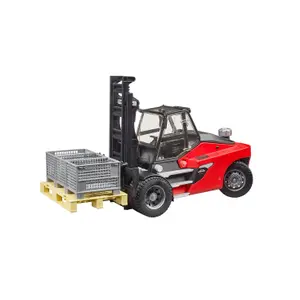 Autospiele - linde ht160 mit Palette und 3 Palettenkisten Bruder
