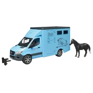 Giochi di auto - sprinter con trasporto cavalli+cavallo Bruder MB