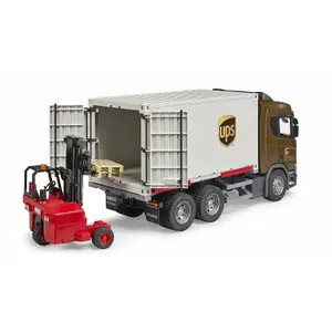 Jeux de voiture - Scania Super 560R UPS avec chariot élevateur Bruder image-1