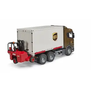 Jeux de voiture - Scania Super 560R UPS avec chariot élevateur Bruder image-3