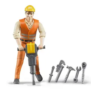 Figurine - Worker with accessories Bruder image-0