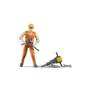 Figurine - Worker with accessories Bruder image-1