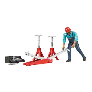 Figurine - mechanic with workshop equipment Bruder image-0