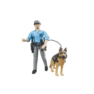 Figurine - Policeman with dog Bruder image-0