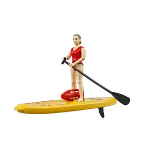 Figurine - life guard with sup board Bruder image-0