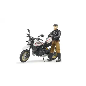 Figurine - scrambler ducati desert sled and figurine Bruder image-0
