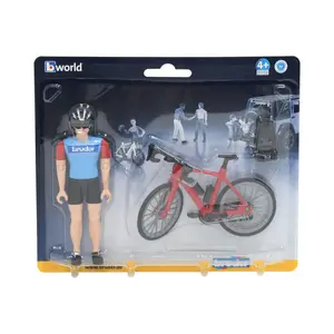Cyclist figurine with road bike Bruder image-0