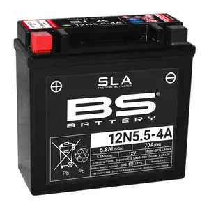 Batteria per moto BS Battery SLA 12N5.5-4A - C (10Hr) - C (20Hr)