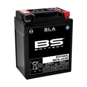 Fabriksaktiveret motorcykelbatteri BS Battery BTX14AHL/ BB14L-A2/B2