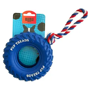 Hundespielzeug Gummireifen mit Seil BUBU Pets image-1