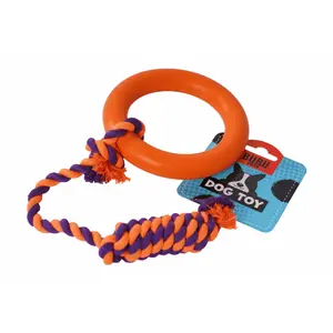 Hundespielzeug Gummiring mit Baumwollseil BUBU Pets image-1