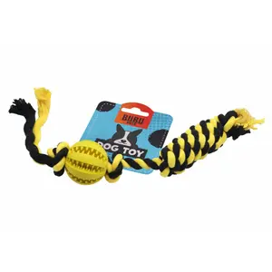 Zahnärztliches Hundespielzeug Baseball mit Baumwollseil BUBU Pets image-1