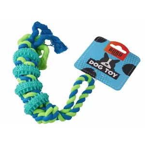 Jouet pour chien plaques dentaires avec corde en coton BUBU Pets image-1