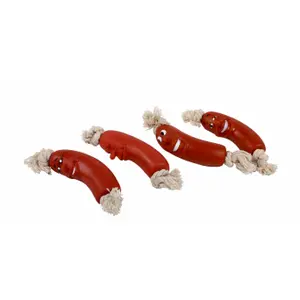 Brinquedo para cão com salsicha de olhos grandes numa corda BUBU Pets image-0