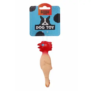 Juguete de látex con forma de pollo para perros BUBU Pets image-2