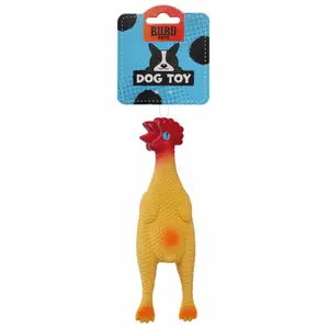 Juguete de látex con forma de pollo para perros BUBU Pets image-1
