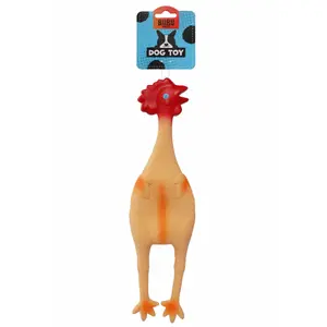 Juguete de látex con forma de pollo para perros BUBU Pets image-0