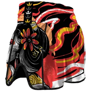 Calções de boxe tailandeses Buddha Fight Wear Retro Geisha Style image-1
