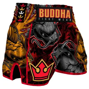 Thai-Boxing-Shorts Buddha Fight Wear Retro Koy image-0