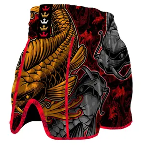 Thai-Boxing-Shorts Buddha Fight Wear Retro Koy image-1