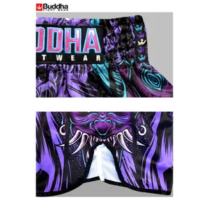 Calções de boxe tailandeses Buddha Fight Wear Retro Luzbel image-2