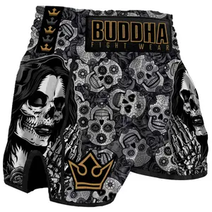 Short de boxe Thaï Buddha Fight Wear Retro Mexican image-0