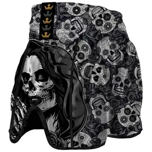 Short de boxe Thaï Buddha Fight Wear Retro Mexican image-1