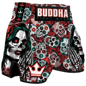 Thai boxing shorts Buddha Fight Wear Retro Mexican image-0