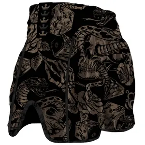 Pantalón corto Muay Thai Buddha Fight Wear Retro Night Style image-1