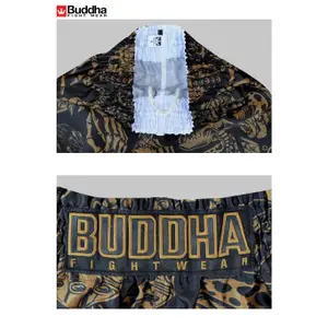 Pantalón corto Muay Thai Buddha Fight Wear Retro Night Style image-2