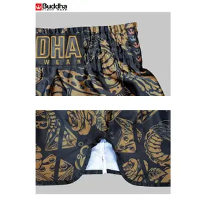 Pantalón corto Muay Thai Buddha Fight Wear Retro Night Style image-3