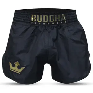 Thai-Boxing-Shorts Buddha Fight Wear Retro Old School image-0