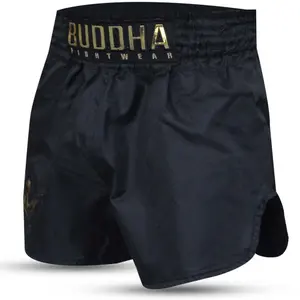 Thai-Boxing-Shorts Buddha Fight Wear Retro Old School image-1