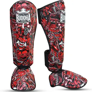 Thai boxing shin guards Buddha Fight Wear Demon image-2