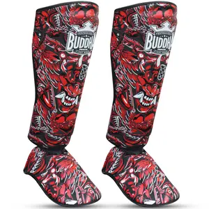 Thai boxing shin guards Buddha Fight Wear Demon image-1