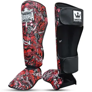 Thai boxing shin guards Buddha Fight Wear Demon image-3