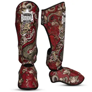 Espinilleras de boxeo tailandés Buddha Fight Wear Dragon image-1