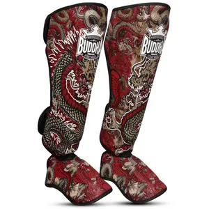 Espinilleras de boxeo tailandés Buddha Fight Wear Dragon image-2