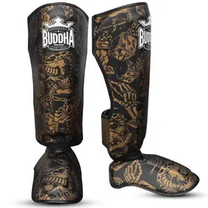 Thaiboks scheenbeschermers Buddha Fight Wear Night Skull image-0