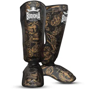 Thaiboks scheenbeschermers Buddha Fight Wear Night Skull image-1