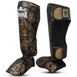 Thaiboks scheenbeschermers Buddha Fight Wear Night Skull image-2