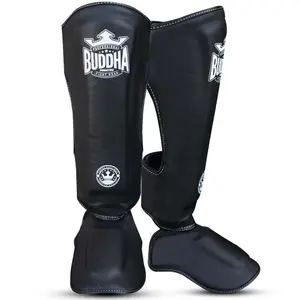 Supreme skinnebensbeskyttere i læder til thaiboksning Buddha Fight Wear Epic image-3
