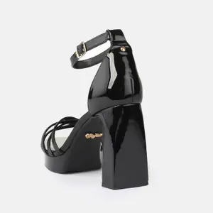 Sandalias de tacón veganas de charol para mujer Buffalo Alice Cross image-0
