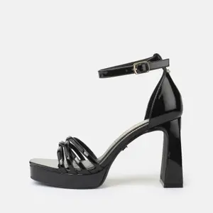 Sandalias de tacón veganas de charol para mujer Buffalo Alice Cross image-1