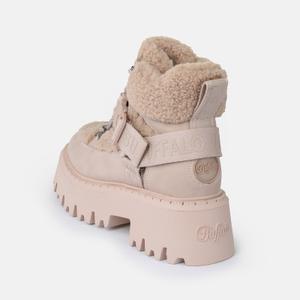 Vegan nubuck/fur trainers for women Buffalo Aspen Com Mid Warm image-1