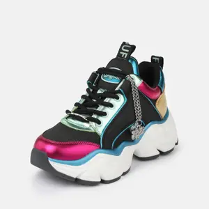 Vegan nappa/textile trainers for women Buffalo Binary Glam image-1